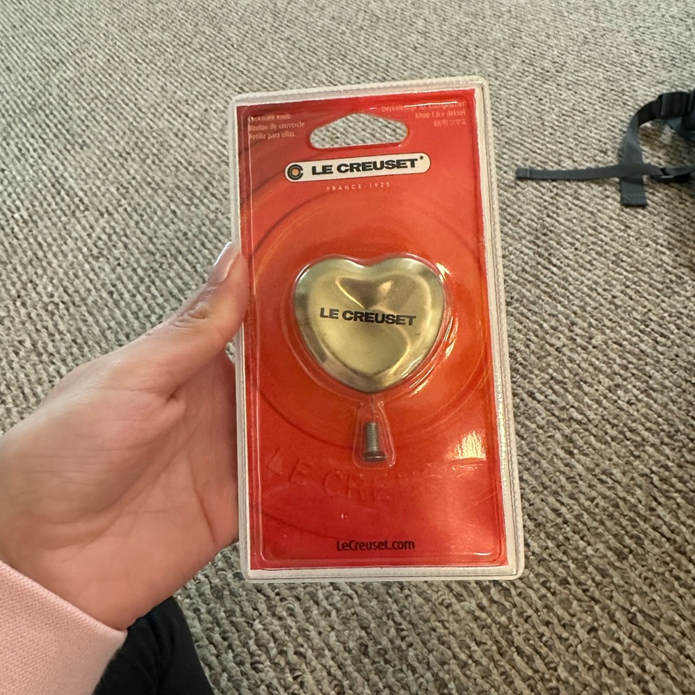 Le Creuset heart knob.
